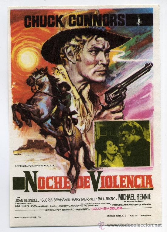 Cine: NOCHE DE VIOLENCIA,  con Chuck Connors. - Foto 1