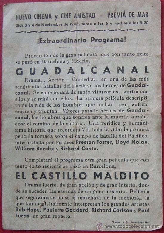 Cine: GUADALCANAL, programa de mano - Foto 2