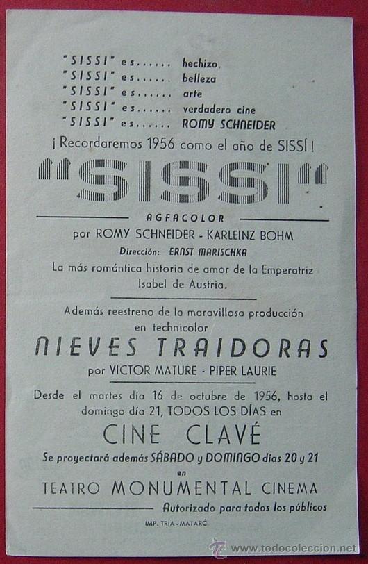 Cine: SISI, programa de mano Por Romy Schneider, a&ntilde;o 1956 - Foto 2