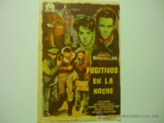Cine: programa fugitivos en la noche,- roberto rossellini rex zaragoza