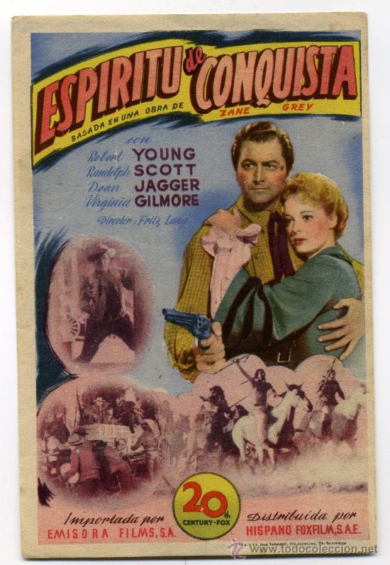 Cine: ESP&Iacute;RITU DE CONQUISTA, con Randolph Scott. - Foto 1