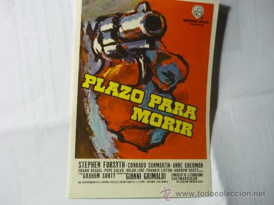 Cine: PROGRAMA PLAZO PARA MORIR .- STEPHEN FORSYTH - Foto 1