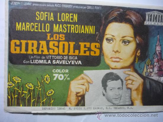 Cine: PROGRAMA LOS GIRASOLES .-SOFIA LOREN-- M.MASTROIANNI