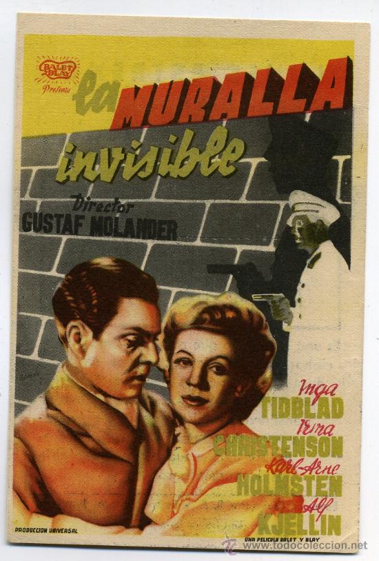 Cine: LA MURALLA INVISIBLE, con Inga Tidblad. - Foto 1