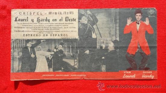 Cine: LAUREL Y HARDY EN EL OESTE, DOS PROGRAMAS 1 DOBLE MGM, DOBLE CON PUBLI CRISFEL ALCAZAR - Foto 3