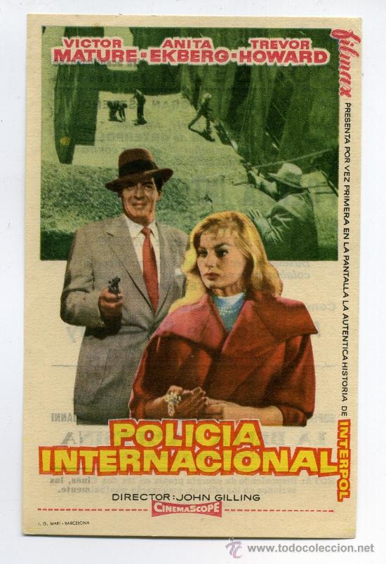 Cine: POLIC&Iacute;A INTERNACIONAL, con Victor Mature. - Foto 1