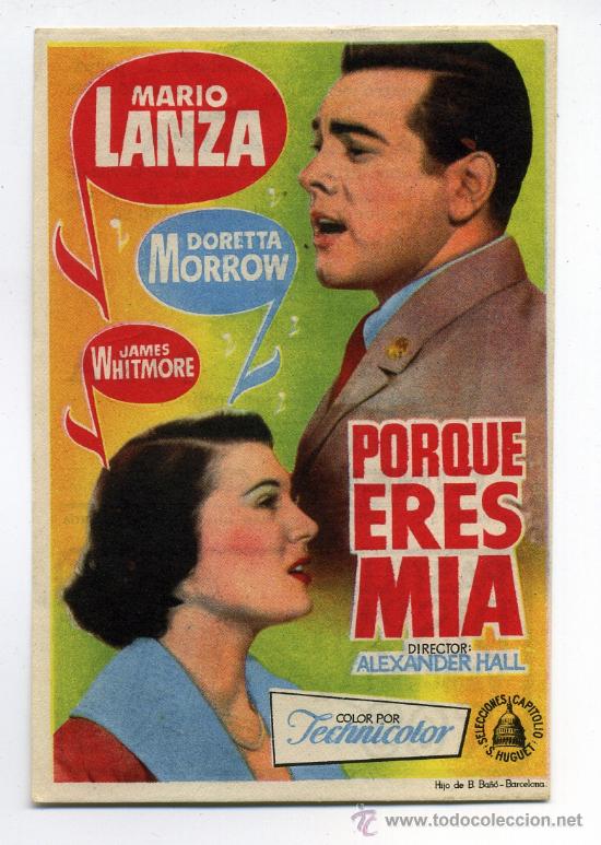 Cine: PORQUE ERES M&Iacute;A, con Mario Lanza. - Foto 1
