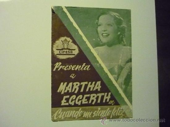 Cine: programa cuando me siento feliz .- martha eggerth doble `publicidad - Foto 1