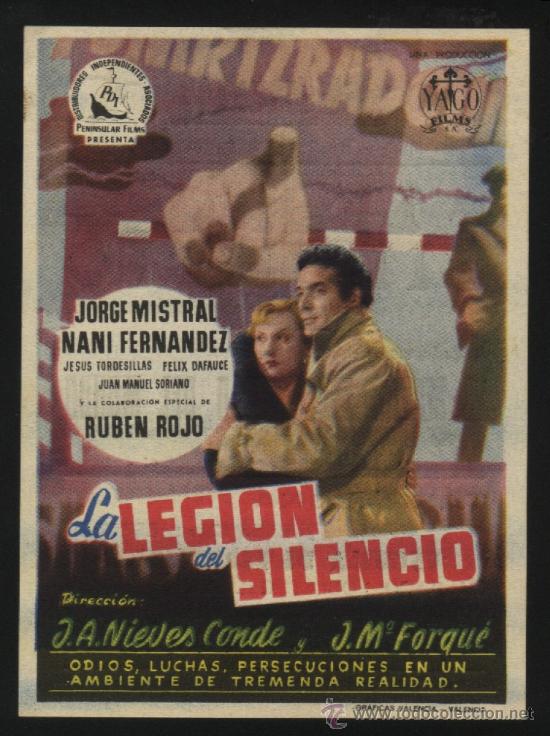 Cine: Q-01030- LA LEGION DEL SILENCIO (CINE FEMINA) JORGE MISTRAL - NANI FERNANDEZ - JOAN CAPRI