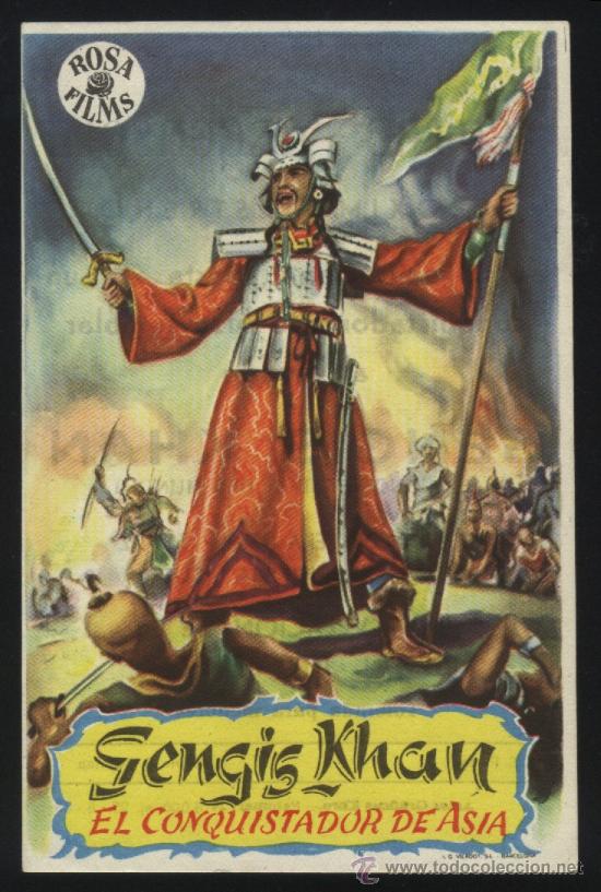  Flyers Publicitaires de films Anciens: Q-01091- GENGIS KHAN (EL CONQUISTADOR DE ASIA) (TEATRO ARGENSOLA) Jos&eacute; Villafranca - Manuel Conde