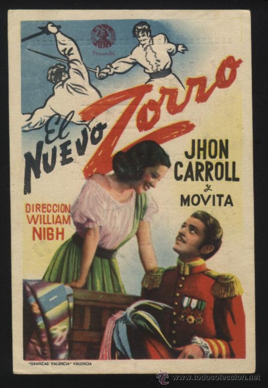  Flyers Publicitaires de films Anciens: P-1114- EL NUEVO ZORRO (Rose of the Rio Grande) (CYRE FILMS) (COLISEO KESTEIRA ORENSE) JOHN CARROLL