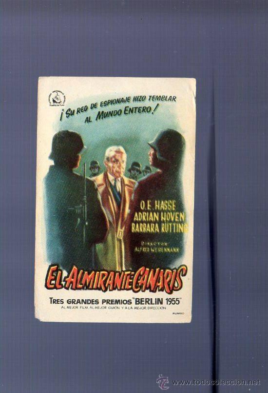 Cine: PROGRAMA DE CINE. S/P. EL ALMIRANTE CANARIS. RUMBO. - Foto 1