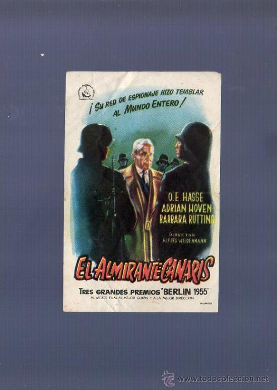 Cine: PROGRAMA DE CINE. S/P. EL ALMIRANTE CANARIS. RUMBO. - Foto 1