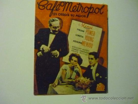 Cine: PROGRAMA DOBLE CAFE METROPOL - TYRONE POWER - PUBLICIDAD - Foto 1