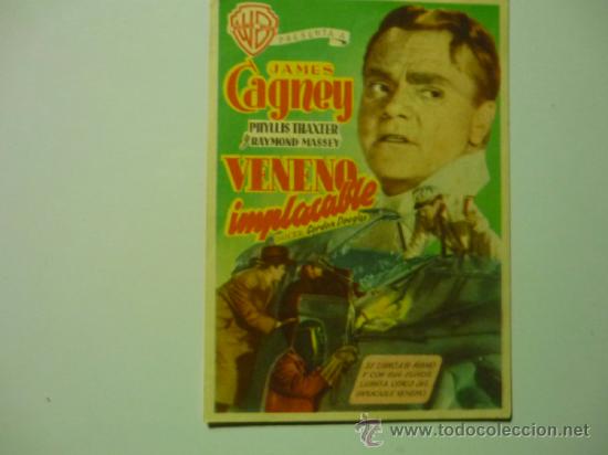 Cine: PROGRAMA VENENO IMPLACABLE .-JAMES CAGNEY publicidad - Foto 1