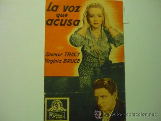Cine: PROGRAMA DOBLE LA VOZ QUE ACUSA .SPENCER TRACY - Foto 1