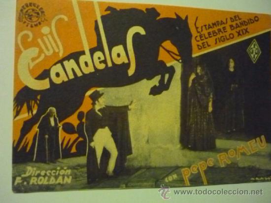 Cine: PROGRAMA TIPO CARTULINA LUIS CANDELAS - PEPE ROMEU - Foto 1