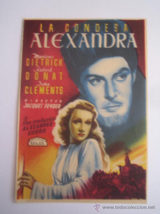 Cine: la condesa alexandra marlene dietrich arajol- folleto de mano original estreno raro
