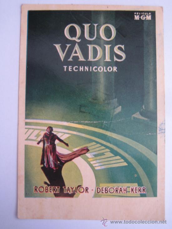 Cine: quo vadis - peplum metro goldwyn mayer - folleto de mano original estreno rarisimo