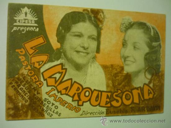Cine: programa cartulina la marquesona - pastora imperio - Foto 1