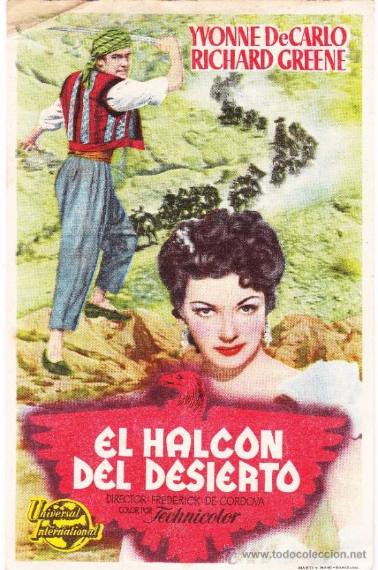 Cine: PROGRAMA DE MANO DE CINE - EL HALC&Oacute;N DEL DESIERTO - A&Ntilde;O 1953 - Foto 1