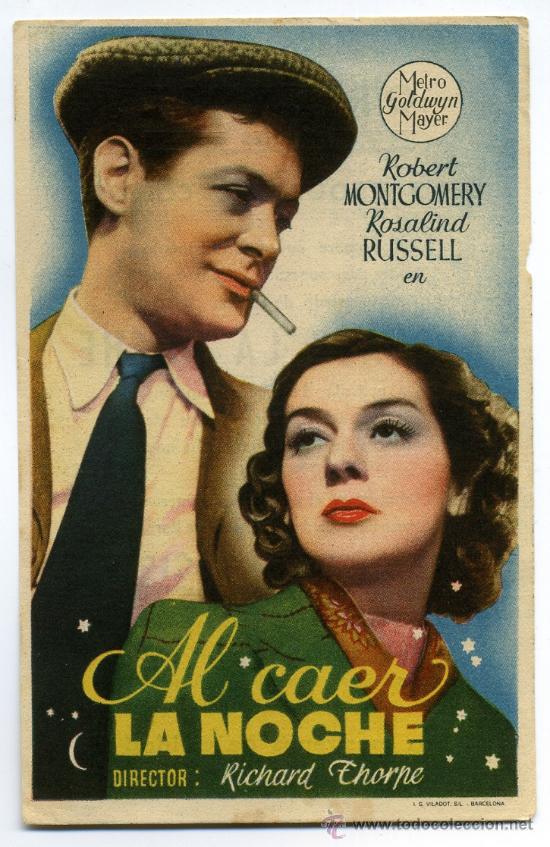 Cine: AL CAER LA NOCHE, con Robert Montgomery. - Foto 1