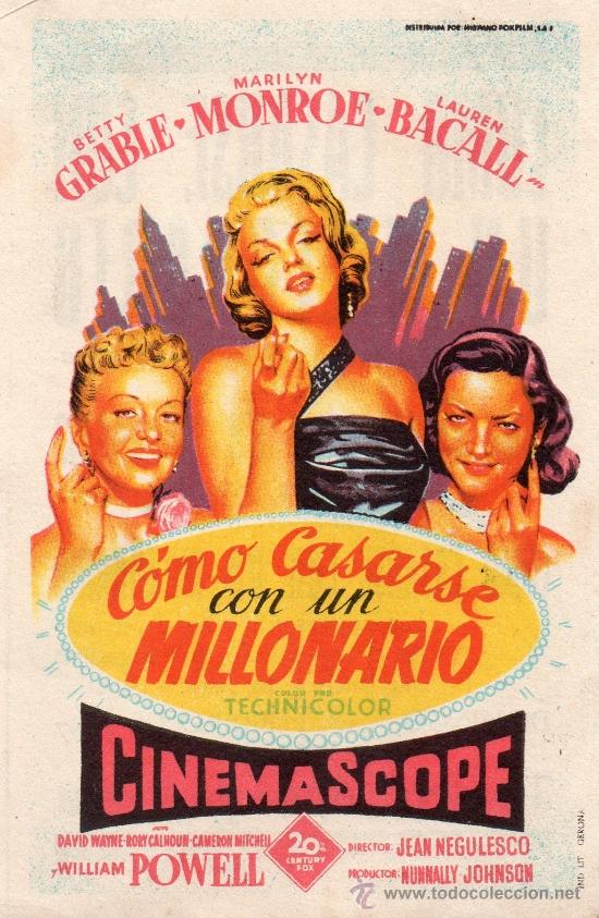Cine: C&oacute;mo casarse con un millonario 1953 (Jean Negulesco) Marilyn Monroe, Betty Grable, Lauren Bacall,