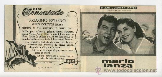 Cine: PORQUE ERES M&Iacute;A, con Mario Lanza. - Foto 2