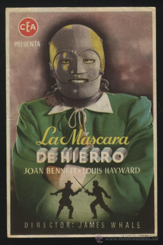 Kino: Q-01476- LA MASCARA DE HIERRO (CINE PROVENZA) Alan Hale - Joan Bennett - Joseph Schildkraut