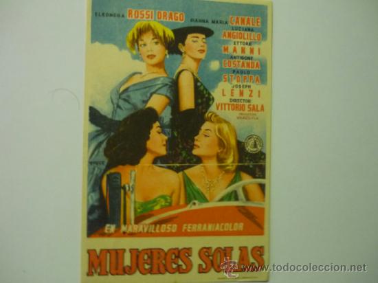 Cine: programa mujeres solas - e.rossi drago .- publicidad - Foto 1