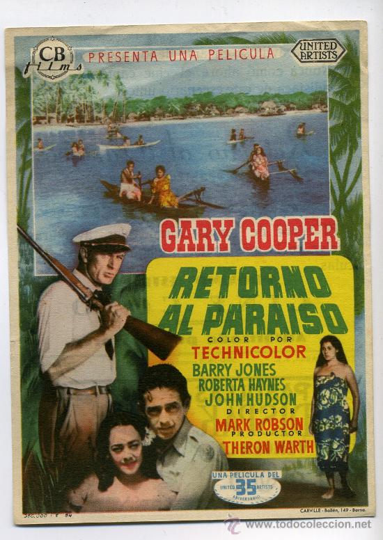 Cine: RETORNO AL PARAISO, con Gary Cooper.