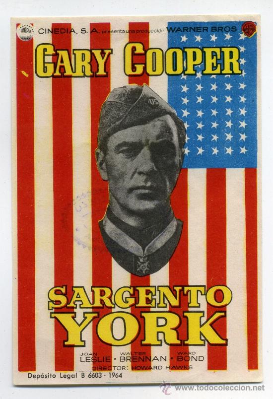 Cine: SARGENTO YORK, con Gary Cooper.