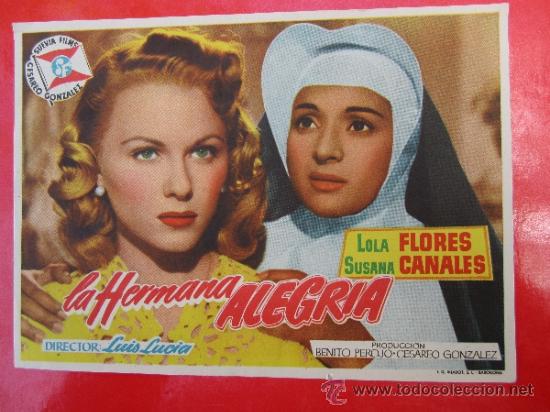  Foglietti di film di film antichi di cinema: folleto grande - la hermana alegria - lola flores - susana canales - salon cinema - alca&ntilde;iz 1955