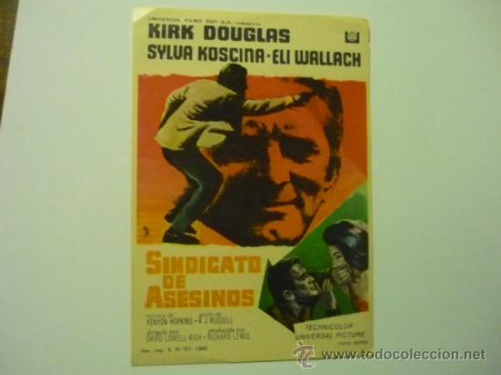 Cine: PROGRAMA SINDICATO DE ASESINOS .-KIRK DOUGLAS - Foto 1