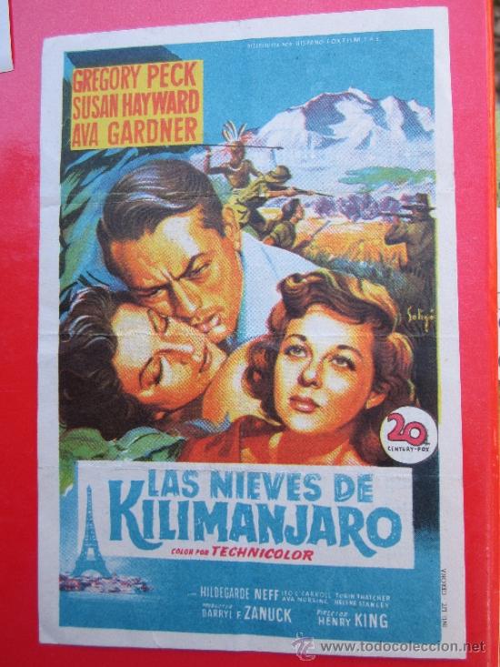 Cine: las nieves de kilimanjaro - gregory peck - ava gardner - susan hayward - cine roch - alca&ntilde;iz