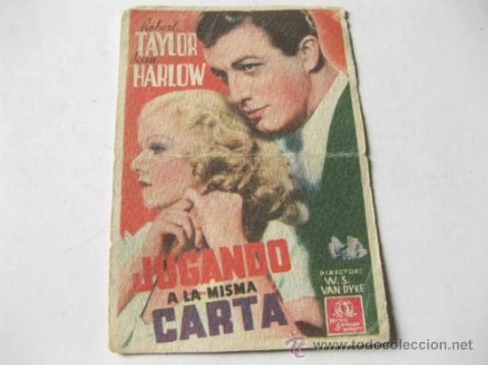 Cine: JUGANDO A LA MISMA CARTA - PROGRAMA O FOLLETO DE MANO - Foto 1