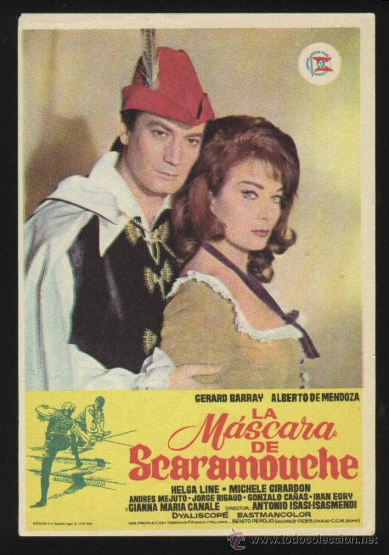  Flyers Publicitaires de films Anciens: P-1697- LA MASCARA DE SCARAMOUCHE (G&eacute;rard Barray - Xan das Bolas - Rafael Bruguera)
