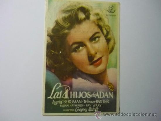 Cine: programa los 4 hijos de adan .- ingrid bergman .-warner baxter- - Foto 1
