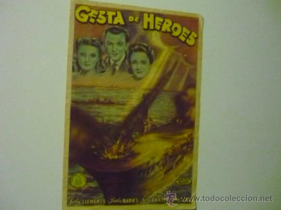 Cine: PROGRAMA GESTA DE HEROES .- ANN TODD- JOHN CLEMENTS publicidad - Foto 1