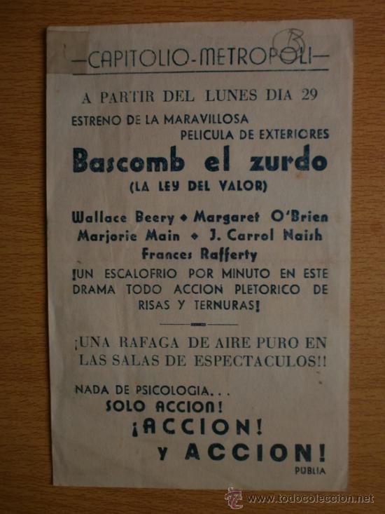 Cine: BASCOMB EL ZURDO. - Foto 2