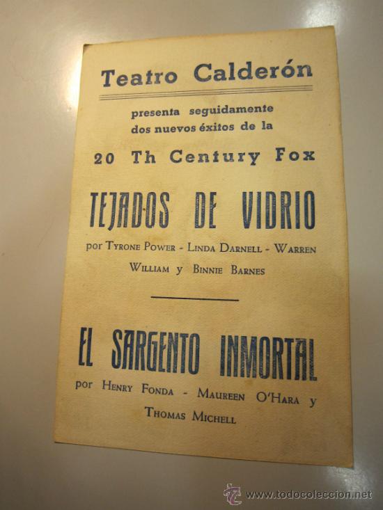 Cine: PROGRAMA DE CINE - TEJADOS DE VIDRIO - 1939 - PUBLICIDAD - Foto 2