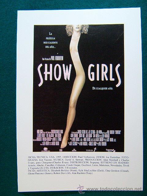 Flyers Publicitaires de Films Anciens: SHOW GIRLS - PAUL VERHOEVEN - ELIZABETH BERKLEY - 21X14 CM -KYLE MACLACHLAN - 1995 - DESCRIPCION ...