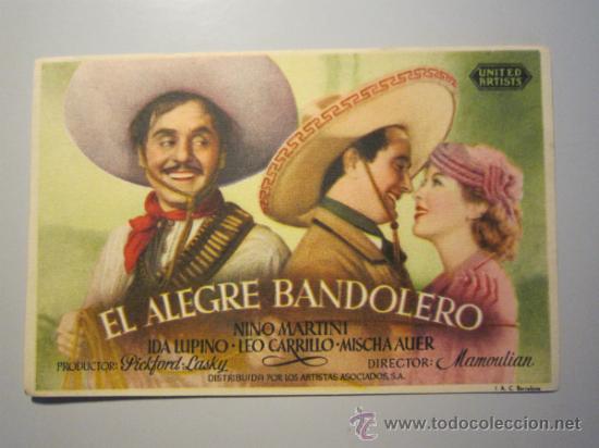 Cine: PROGRAMA DE CINE - EL ALEGRE BANDOLERO - 1936 - Foto 1
