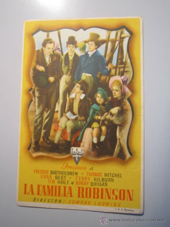 Cine: PROGRAMA DE CINE - LA FAMILIA ROBINSON - 1940 - Foto 1