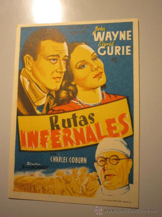 Cine: PROGRAMA DE CINE - RUTAS INFERNALES - 1940 - - Foto 1