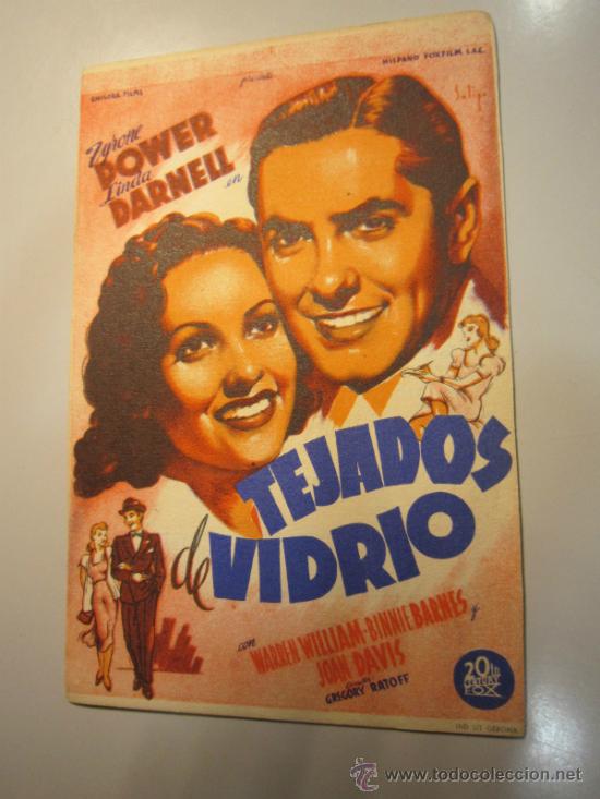 Cine: PROGRAMA DE CINE - TEJADOS DE VIDRIO - 1939 - PUBLICIDAD - Foto 1