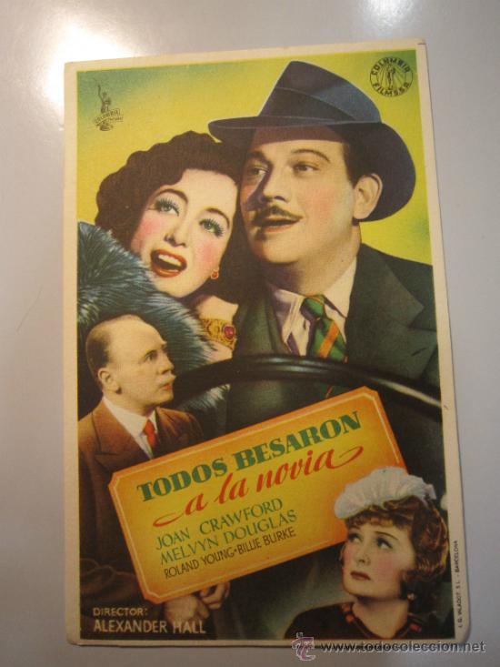 Cine: PROGRAMA DE CINE - TODOS BESARON A LA NOVIA - 1942 - Foto 1