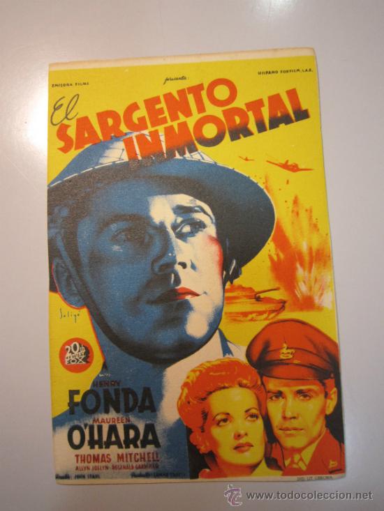 Cine: PROGRAMA DE CINE - EL SARGENTO INMORTAL - 1943 - Foto 1