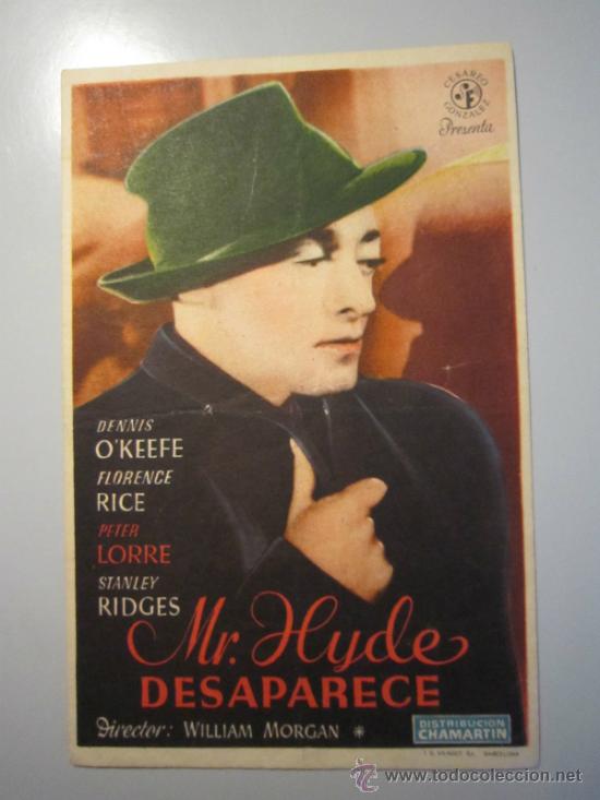 Cine: PROGRAMA DE CINE - MR. HYDE DESAPARECE - 1941 - DOBLADO DOS VECES - Foto 1