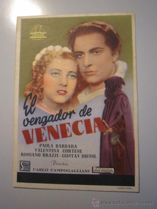 Cine: PROGRAMA DE CINE - EL VENGADOR DE VENECIA - 1948 - DOBLADO - DOBLADO - Foto 1